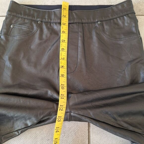 Spanx‎ dark brown faux leather leggins pants size M - Picture 6 of 8